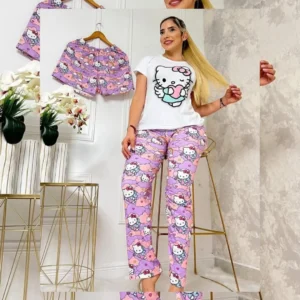 Pijama Trio (3 em 1 ) - Hello Kitty Lilás