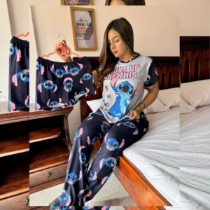 Pijama Trio (3 em 1 ) - Stitch Azul Escuro