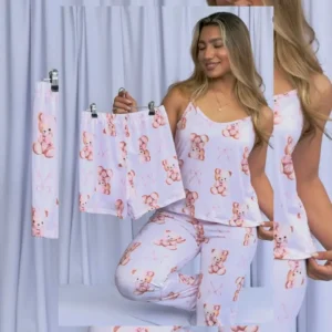 Pijama Trio (3 em 1 ) - Ursinha Cute (alcinha)