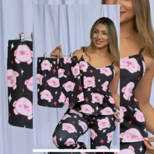 Pijama Trio (3 em 1 ) - Porquinho (alcinha)