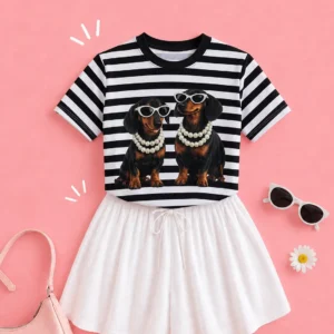 T-shirt Dogs Listrada - Preta